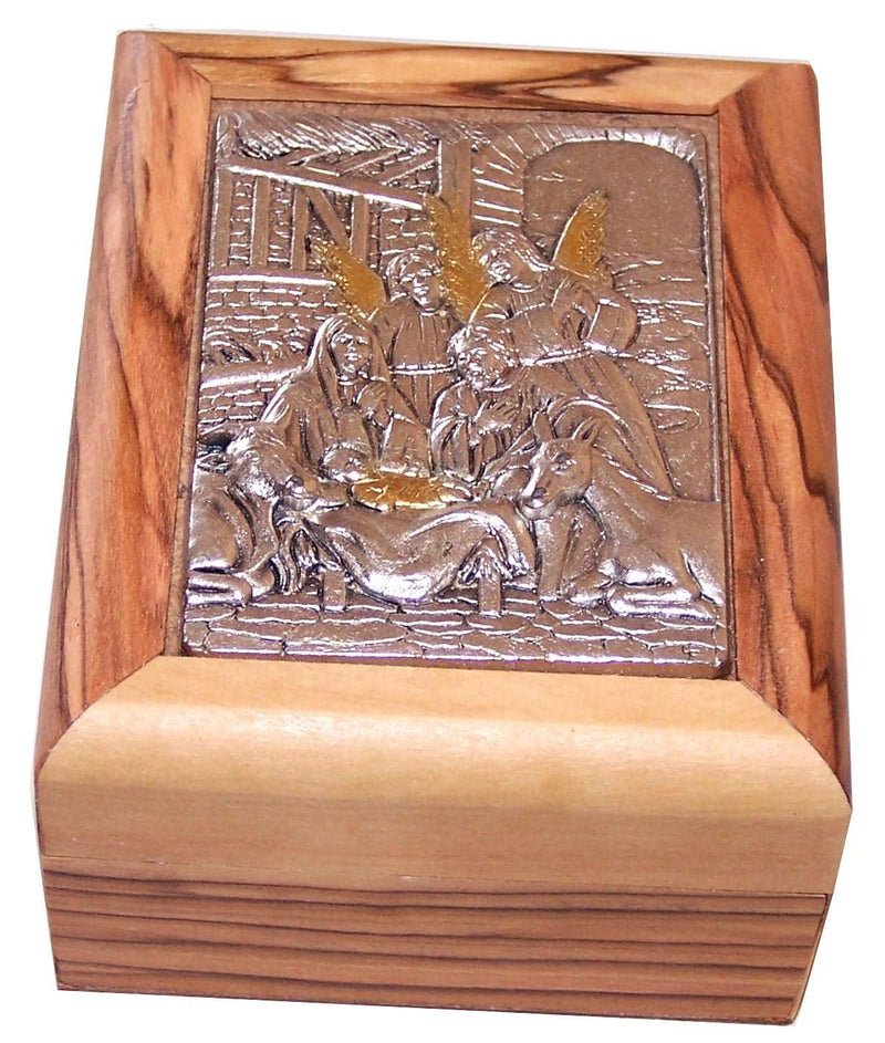 Caja de Primera Comunión del Mercado de Tierra Santa - Caja de rosario - Madera de olivo de Belén