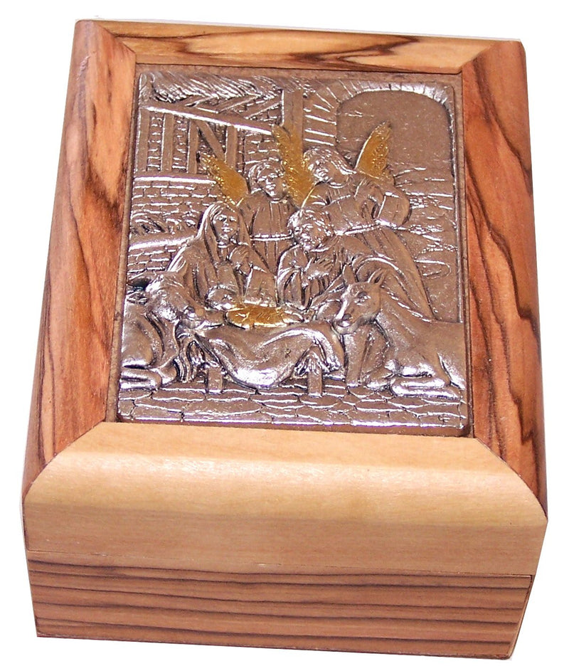 Holy Land Market First Communion Box - Rosary Box - Bethlehem Olive Wood