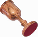 Holy Land Market Goblet - Chalice - Dark Olive Wood (7.8 Inches Large) - Deep (7.5 Ounces)