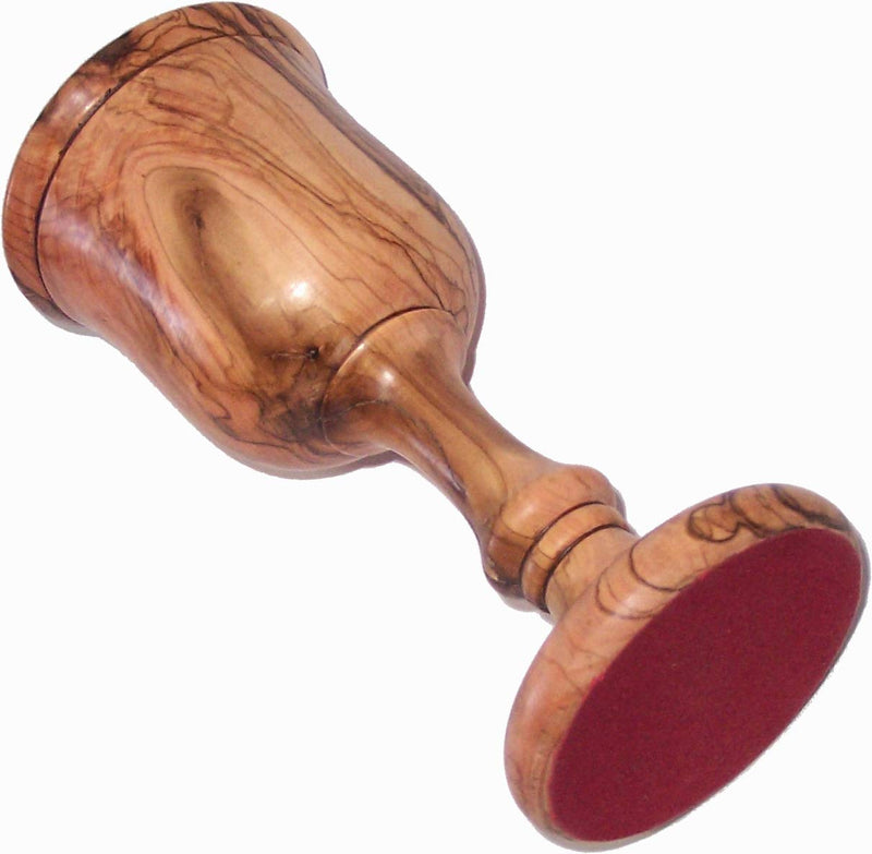 Holy Land Market Goblet - Chalice - Dark Olive Wood (7.8 Inches Large) - Deep (7.5 Ounces)