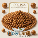 Holy Land Market Bethlehem 10mm Smooth Olive Wood Beads (1000-Piece Bag) – Hand-Carved by Christian Artisans – Natural Dried Olivewood for Rosaries, Jewelry Making & Crafts