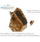 Mercado de Tierra Santa Juego de Natividad Tradicional de Madera de Olivo - Establo de Belén de Estilo Antiguo, 12 Piezas Hechas a Mano - Decoraciones Navideñas para Interiores, Decoración de Mesa con Folleto