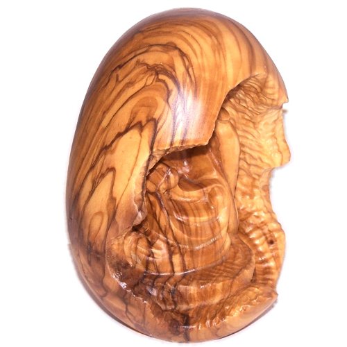 Egg with nativity carved within or inside - one piece (12 cm or 5 inch high)