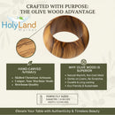 Holy Land Market Hand-Carved Olive Wood Napkin Rings - Set of 6 - Holy Land Bethlehem Wood (Ring is 1.8 Inches in Diameter and 0.9 Inches high)