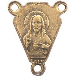Sacred Heart with Mary Center piece - Bronze (1.1 cm-0.4")
