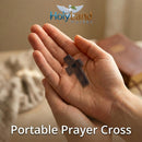 Holy Land Market Olive Wood Pocket Fidget Worry Thumb Crosses – Hand-Carved Prayer Crosses with Certificates & Velvet Pouches for Anxiety and Stress Relief