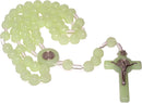 Light in the Dark Phosphorous luminous Saint Benedict Rosary / necklace with Velvet bag