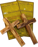 Cruz de madera de olivo de Belén del Mercado de la Tierra Santa con certificado y tarjeta de oración del Señor