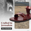 Sandalias/deslizadores de cuero bíblicas para hombres/mujeres de Jesús del Mercado de Tierra Santa desde Jerusalén (Estilo Jerusalén I)