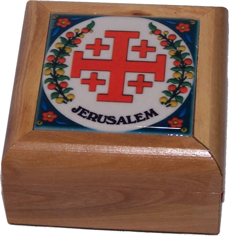 Holy Land Market First Communion Box - Rosary Box - Bethlehem Olive Wood