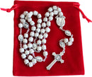 MEDJUGORJE - Rosary made from Apparition hill directly from MEDUGORJE. ( 20 inches long ) - silver cross