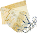 Holy Land Market Mens Messianic Shawl/Tallit - The Messiah Tallit (All White/Gold, 72x36 Inches)
