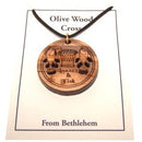 Collar láser de madera de olivo de 2 capas Tabgha (El colgante mide: 3.2 cm o 1.26" - Thr...