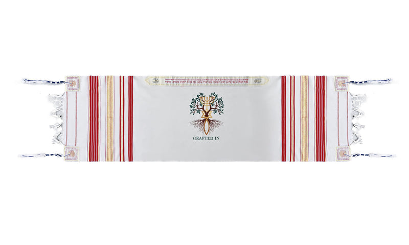 Holy Land Market Grafted IN - Messianic Christian Prayer Shawl/Tallit Prayer Shawl - Creation and Restoration Talit