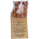 Elastic Olive wood religious bracelet with Silver tone Cross, Holy Face, Star and Mary with Child (Large)