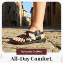 Sandalias/Chanclas Bíblicas de Jesús de Cuero para Hombres/Mujeres del Mercado de Tierra Santa (Estilo Negro II)