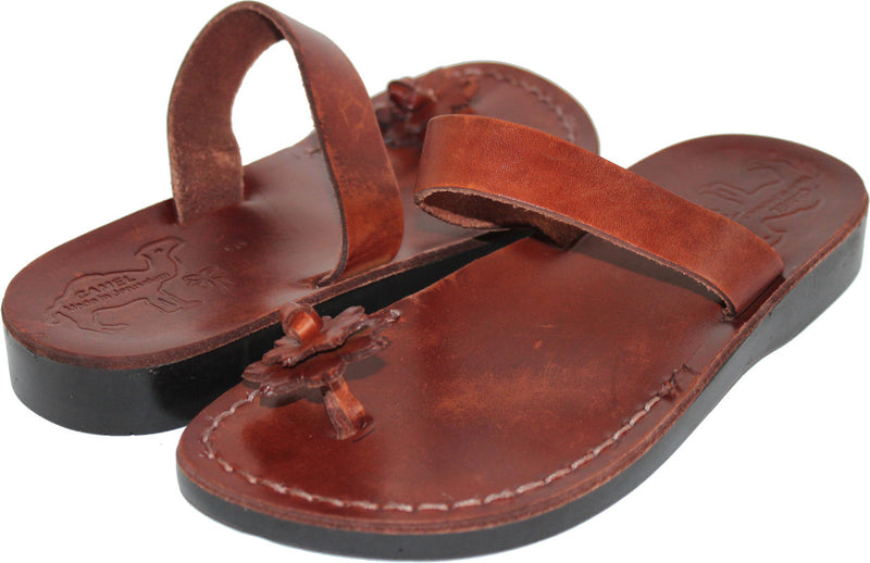 Holy Land Market Men/Women Biblical Jesus Leather Sandals/Slides From Jerusalem (The Shepherd Style III)