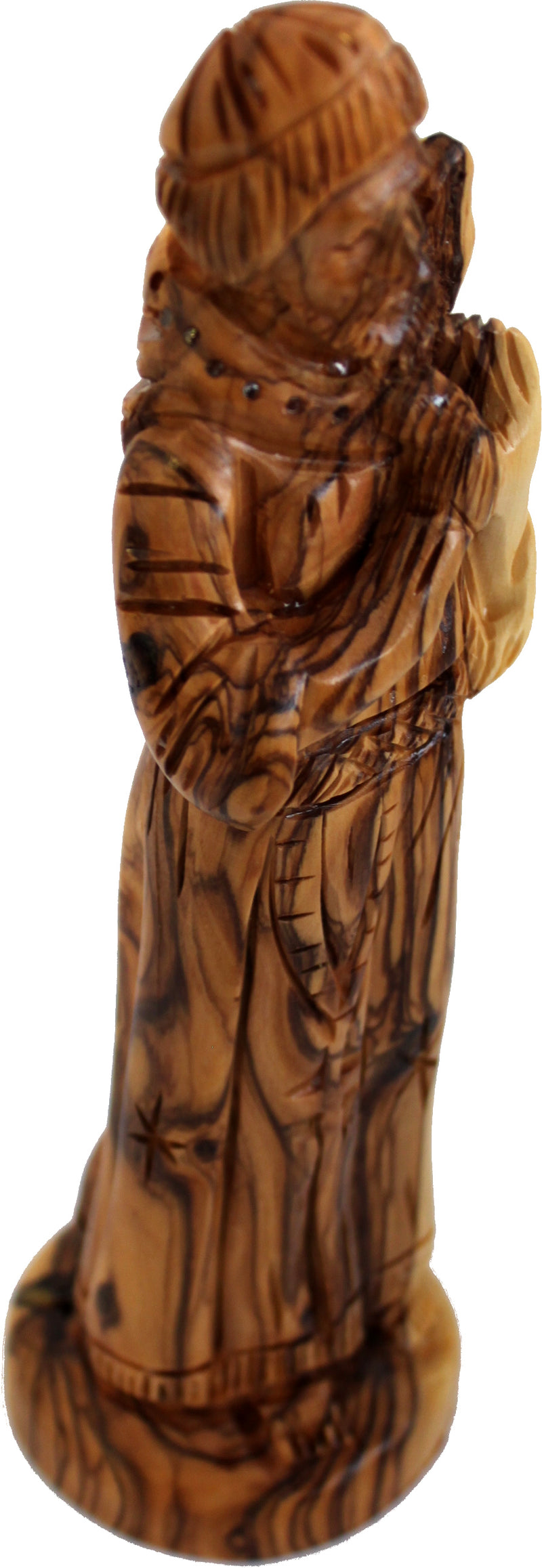 Holy Land Market Saint Francis of Assisi Carved in Olive Wood Figure Statue - 8.4 Inches