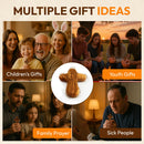 Mercado de Tierra Santa Cruz de Confort/Sostenimiento También Conocida como Cruz de Palma o Mano Con Bolsa de Terciopelo y Dos Certificados (4 Pulgadas)