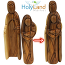 Mercado de Tierra Santa Sagrada Familia de Madera de Olivo Tallada a Mano – Estatua de 2 Piezas 8.1” | José, María y el Niño Jesús Set de Nacimiento de Belén | Viene con Certificado, Tarjeta de Oración y Folleto de la Historia del Nacimiento