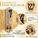 Holy Land Market Star of David Mezuzah with Israel Gemstones - 3 layers Wooden Mezuzah (14.5cm or 5.8 inches) - fits up to 4 Inch Klaf