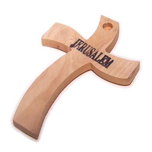 Hanging and Olive Wood Comforting Cross - (10cm or 4 inches) with Certificate