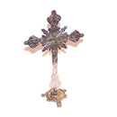 Holy Land Market Altar Table Crucifix - Church or Home Decor - Enamel Ornamented