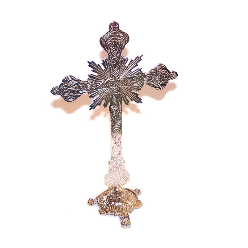 Holy Land Market Altar Table Crucifix - Church or Home Decor - Enamel Ornamented