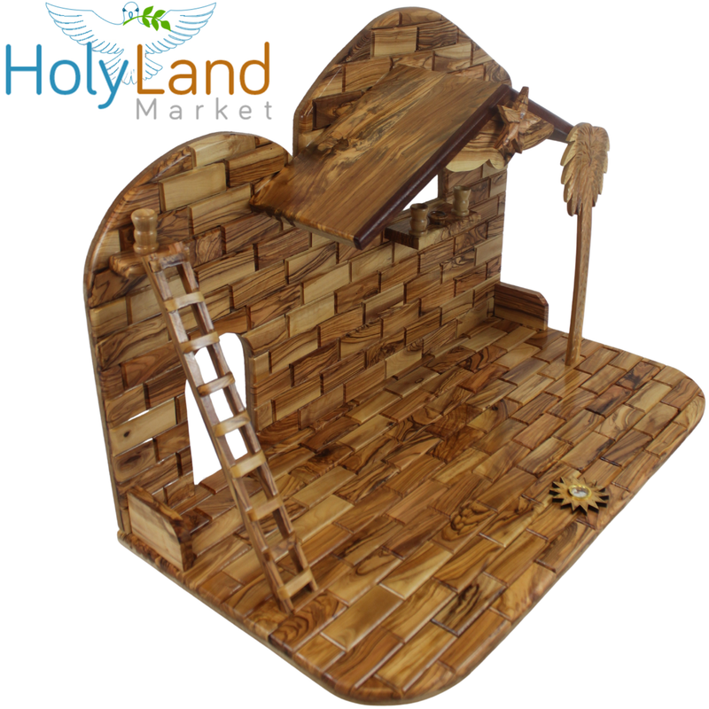 Holy Land Market Extra Large Olive Wood Nativity Set - Hand-Carved (15 Inches Wide)