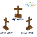 Holy Land Market Olive Wood Standing Altar Cross – Hand-Carved in Bethlehem by Christian Artisans – Tabletop Crucifix with Certificate of Authenticity & Prayer Card – Genuine Holy Land Olive Wood