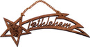 Holy Land Market Wall hanging olive wood Christmas ornament. Bethlehem Star made Saw hand comes Certificate. Large (6.25 inches long) Comes Lord's Prayer gift card