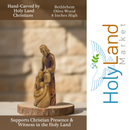 Holy Land Market Hand-Carved Olive Wood Holy Family – 8” Bethlehem Nativity Scene – Detailed Face Carvings – Christmas Decor for Home or Church – with Certificate & Prayer Card and Booklet - 8 Inches