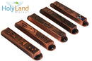 Holy Land Market Copper Mezuzah Set, 3.5 Inch, 5 Traditional Designs with Scrolls and Screws