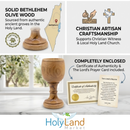Copa del Mercado de Tierra Santa - Cáliz - Madera de Olivo Oscuro (8 Pulgadas Grande) - Taza (5.5 Onzas de Capacidad)