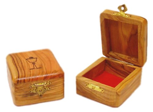 Holy Land Market First Communion Box - Rosary Box - Bethlehem Olive Wood