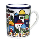 Jerusalem view and city walls Armenian ceramic Cup - Small (2.6 inches or 6.5 cm) - Asfour Outlet Trademark