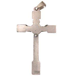 Rosary Roses crucifix - Pewter (5x2.7cm-2x1.1")