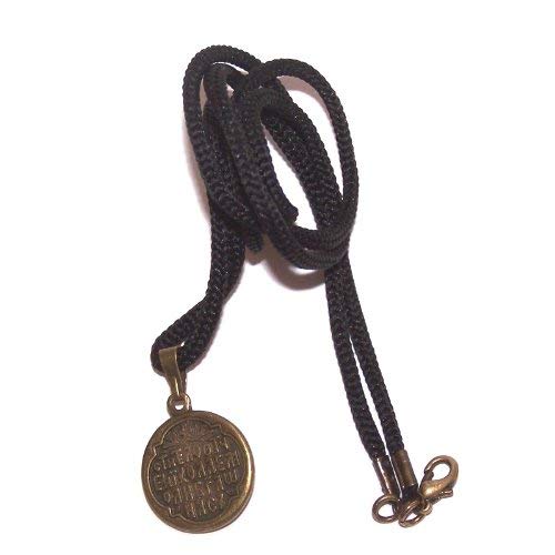 Saint Nickolas bronze tone medal necklace - design based on Fedorov designer - 60cm strap with clasp