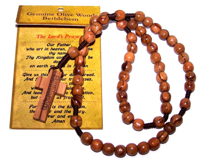 Olive Wood Round String Rosary