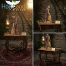 Holy Land Market Hand-Carved Olive Wood Holy Family – 8” Bethlehem Nativity Scene – Detailed Face Carvings – Christmas Decor for Home or Church – with Certificate & Prayer Card and Booklet - 8 Inches