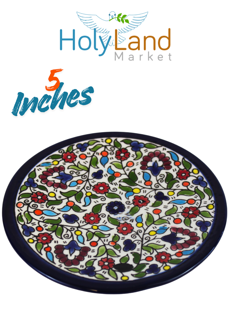 Miriam Seder Kiddush Ceramic Passover Cup or goblet and plate - 5.5 Inches - Asfour Outlet Trademark