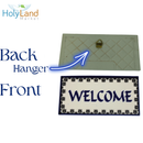 Holy Land Market Welcome Painted Tile from Jerusalem - 6x3 Inches - Asfour Outlet Trademark