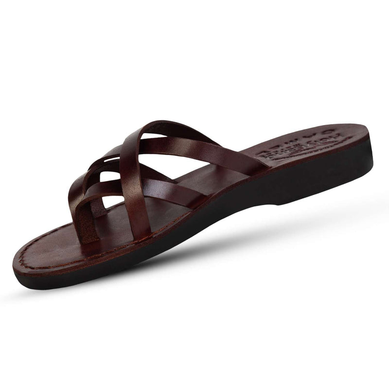 Sandalias/deslizadores de cuero bíblicas para hombres/mujeres de Jesús del Mercado de Tierra Santa desde Jerusalén (Estilo Jerusalén I)