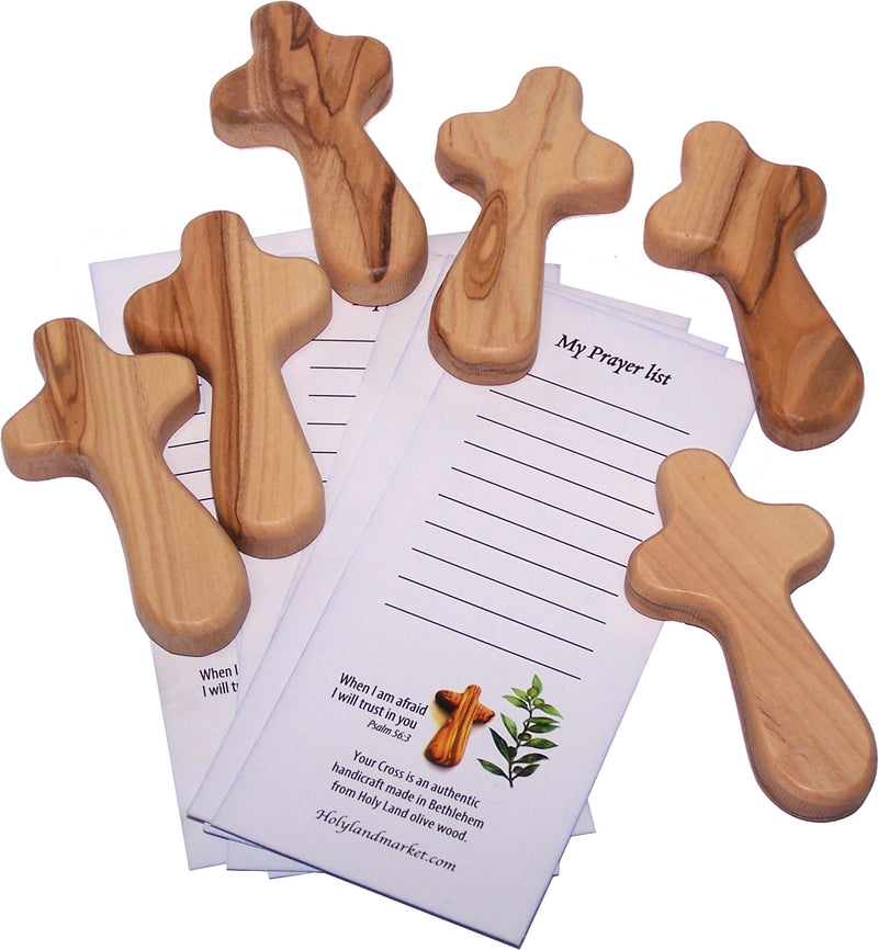 Olivewood small Comfort Cross/Set of 6