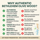 Mercado de Tierra Santa 4 x 3" Copas de Comunión de Madera de Olivo & Juego de Plato de Pan de 4" – Talladas a Mano en Belén – Incluye 4 Copas Kiddush con Bandeja a Juego para Culto en la Iglesia, Pastores y Ministerios