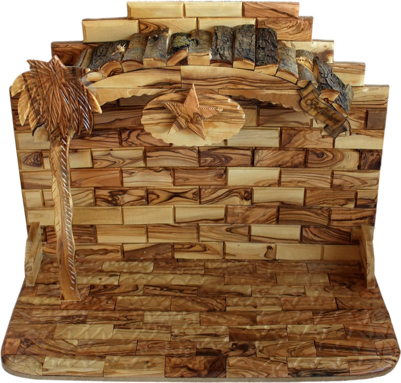 Large Olive Wood Nativity Set - Hand-carved