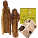 Holy Land Market Hand-Carved Olive Wood Holy Family – 2-Piece Statue 8.1” | Joseph, Mary & Baby Jesus Nativity Set from Bethlehem | Comes with Certificate, Prayer Card & Nativity Story Booklet