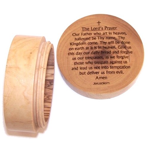 Olive wood Rosary with Earth from the Holy Land with Lord`s prayer box ( box ...