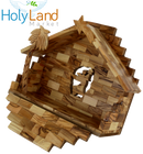 Holy Land Market Christmas Decorations Indoor - Inspirational Deluxe Olive Wood Nativity Set, Hand Carved by Christian Artisans in Bethlehem, Perfect Christmas Table Decor, 12 Piece Set