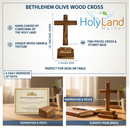Holy Land Market Standing or Table Altar Olive Wood Cross